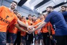 El Fraikin BM Granollers munta una pantalla gegant al Palau d'Esports per seguir a l'equip durant la final a 4 de la lliga europea