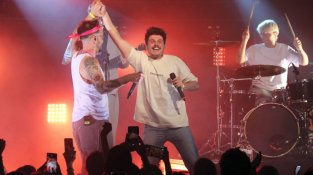 Lildami amb Miki Nuñez a l'escenari