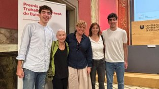 Guillem i Marc Riera, guanyadors del segon premi als Premis UVic per un treball sobre la contaminació acústica a Granollers