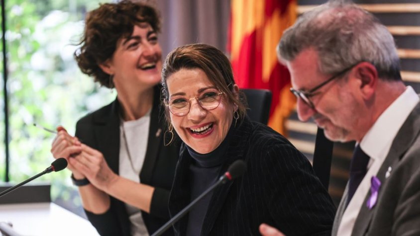 Emma Vilarasau durant l'acte d'homenatge a Sant Cugat