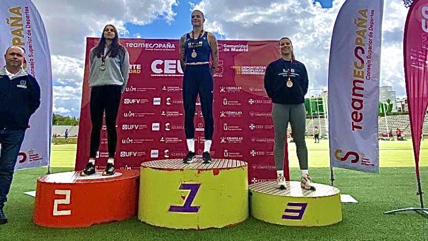 Ingrid Valcárcel es penja el bronze en javelina als Campionats d’Espanya Universitaris
