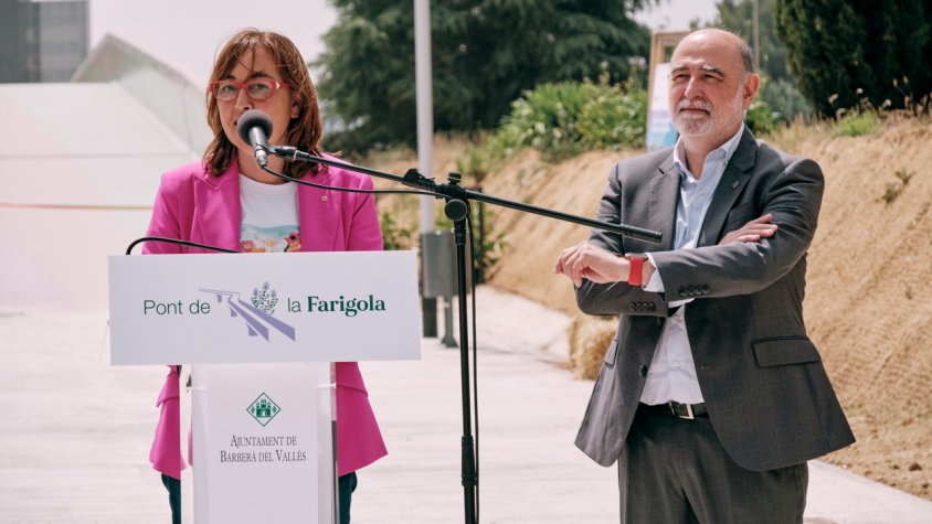 Barberà del Vallès inaugura el Pont de la Farigola, que connecta el nucli urbà amb el Baricentro, per sobre de l’AP-7