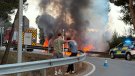 Una furgoneta crema a l’entrada de l’Ametlla del Vallès i desencadena problemes de trànsit després de provocar un accident 