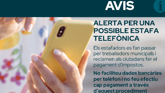Atenció! Estafes telefòniques a Canovelles per cobrar tributs municipals