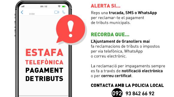 Alerten de nous intents d’estafes per WhatsApp reclamant el pagament d’impostos municipals