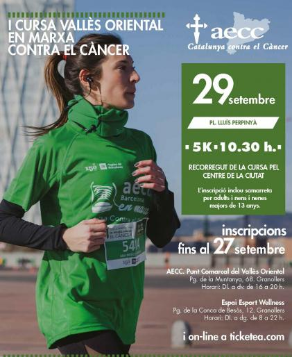Granollers acull la primera edició de la Cursa AECC Vallès Oriental en Marxa Contra el Càncer