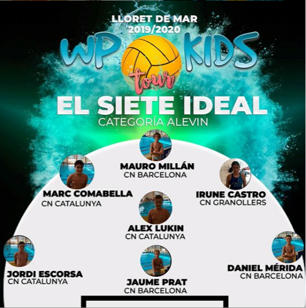 La jugadora aleví del Club Natació Granollers, Irune Castro, al 7 ideal de la WP Kids Tour