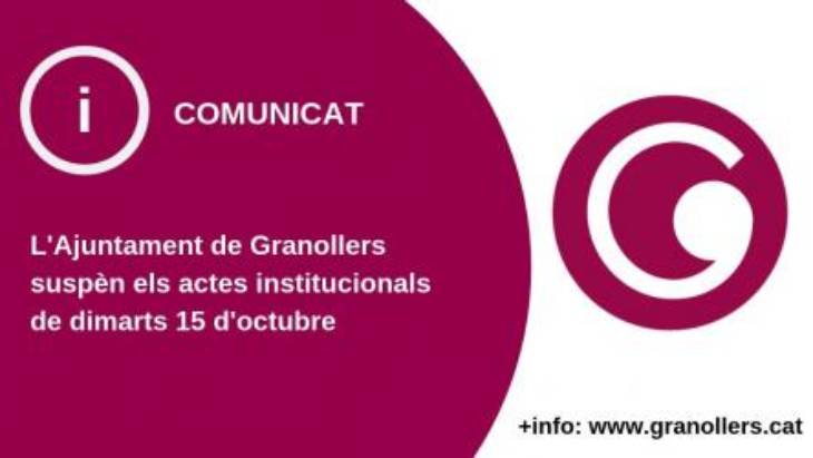 L’Ajuntament de Granollers suspèn els actes institucionals amb motiu de la sentència del Procés del Tribunal Suprem