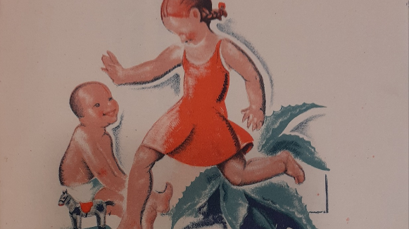 L’Arxiu Municipal de Caldes de Montbui presenta un expedient relatiu al Comitè Local del Segell Pro Infància i mostra la portada d’un fascicle explicatiu corresponent a una campanya de l’any 1935